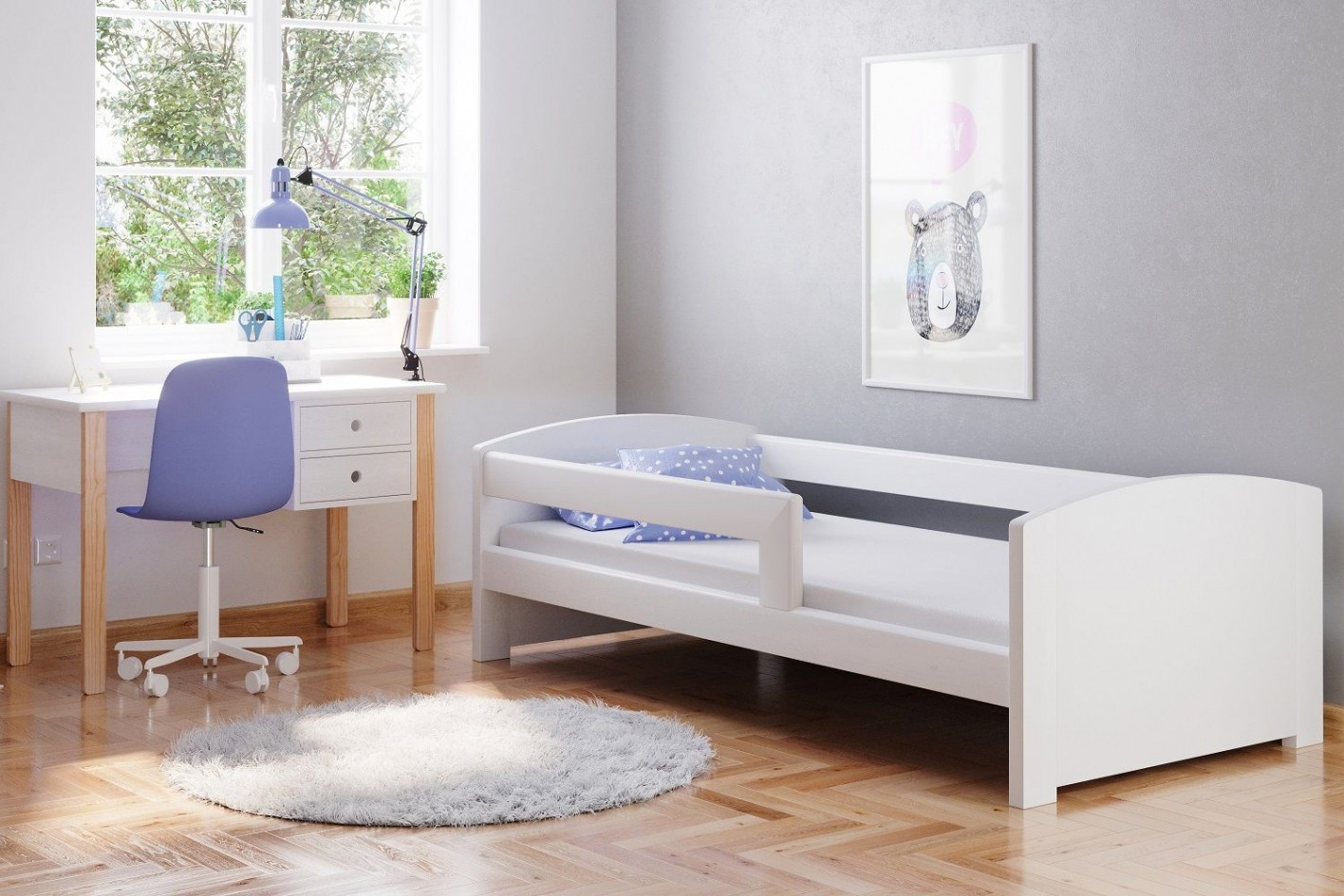 Einzelbett, Ausziehbett, Kinderbett aus massivem Fichtenholz TEDI - Kubuk Moebel