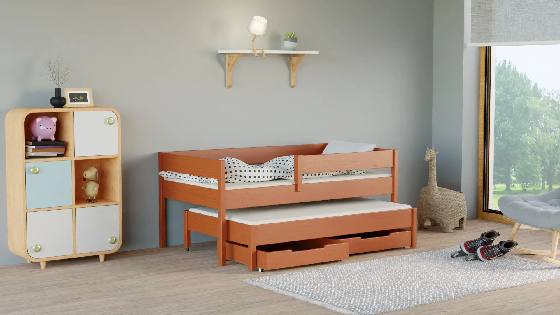 Ausziehbett, Kinderbett, Doppelbett Junior, Sofortlieferung - Kubuk Moebel