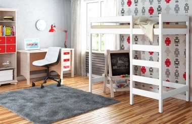Kinderbett, Jugendbett, Hochbett LUKA aus Massivholz, Sofortlieferung