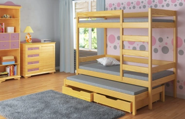 Etagenbett, Kinderbett TORINO Massivholz, Sofortlieferung