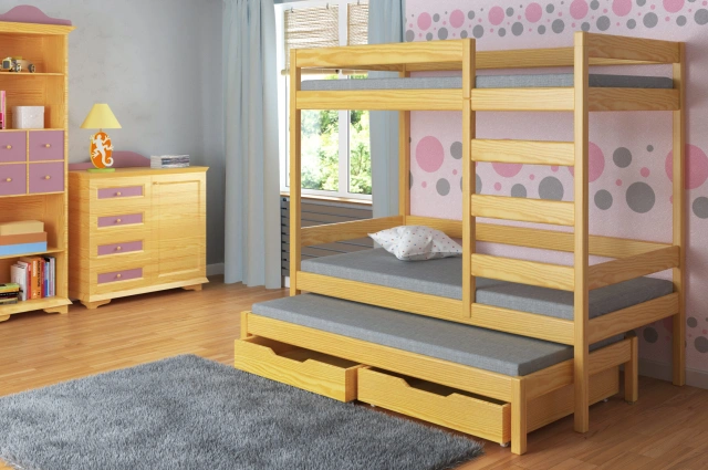 Etagenbett, Kinderbett TORINO Massivholz, Sofortlieferung - Kubuk Moebel