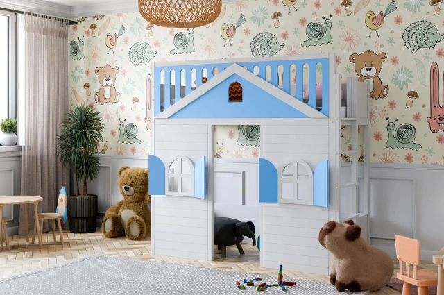 Hochbett, Kinderbett Oli - Kubuk Moebel