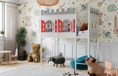 Hochbett, Kinderbett Ritter Rost