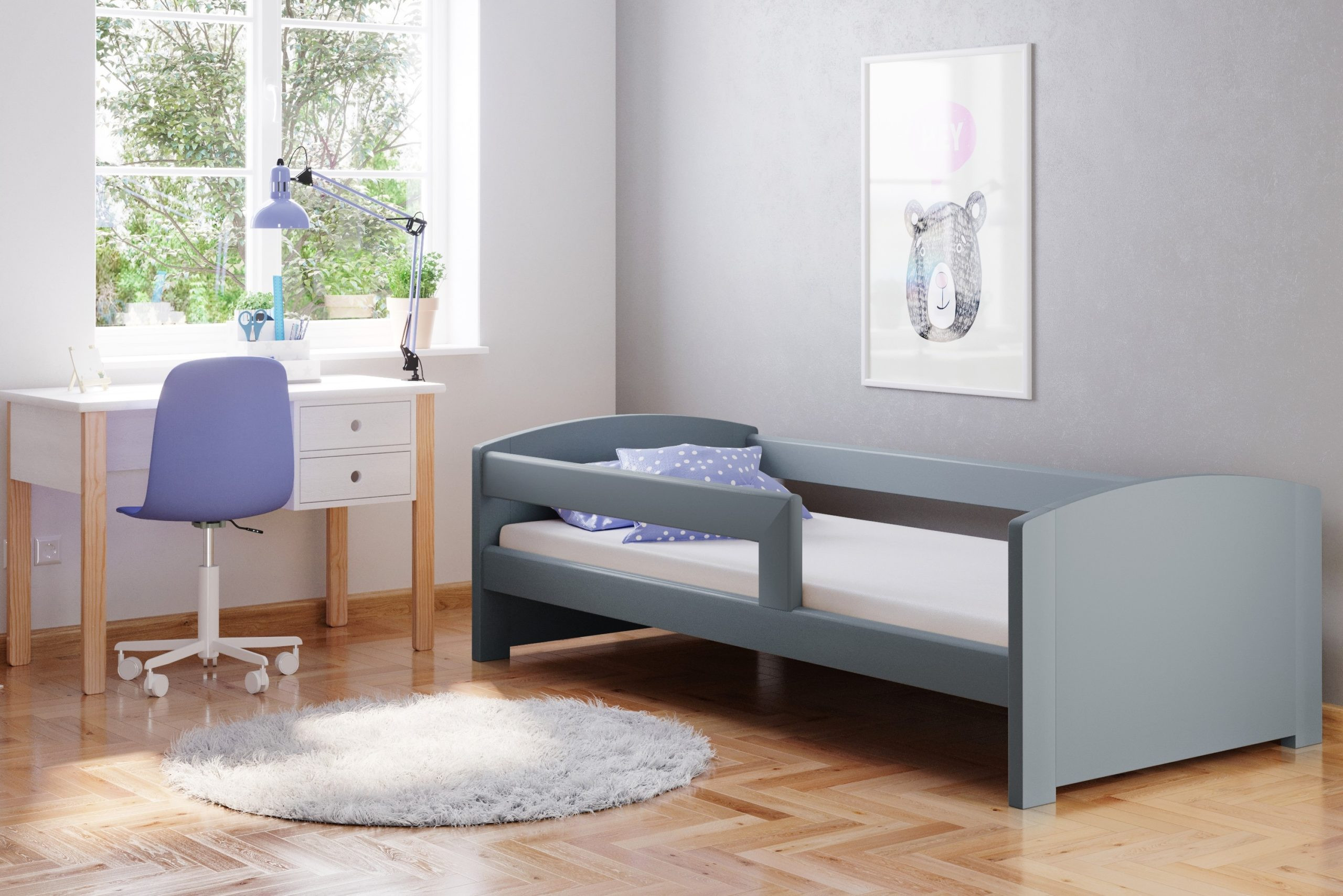 Einzelbett, Ausziehbett, Kinderbett aus massivem Fichtenholz TEDI - Kubuk Moebel