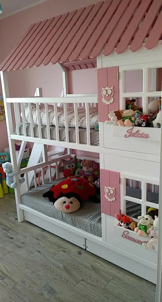Hausbett, Spielbett LUNA (Leiter,Treppe,Rutsche) - Kubuk Moebel