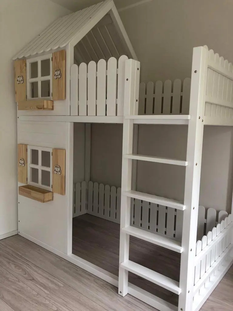 Hausbett, Spielbett LUNA (Leiter,Treppe,Rutsche) - Kubuk Moebel