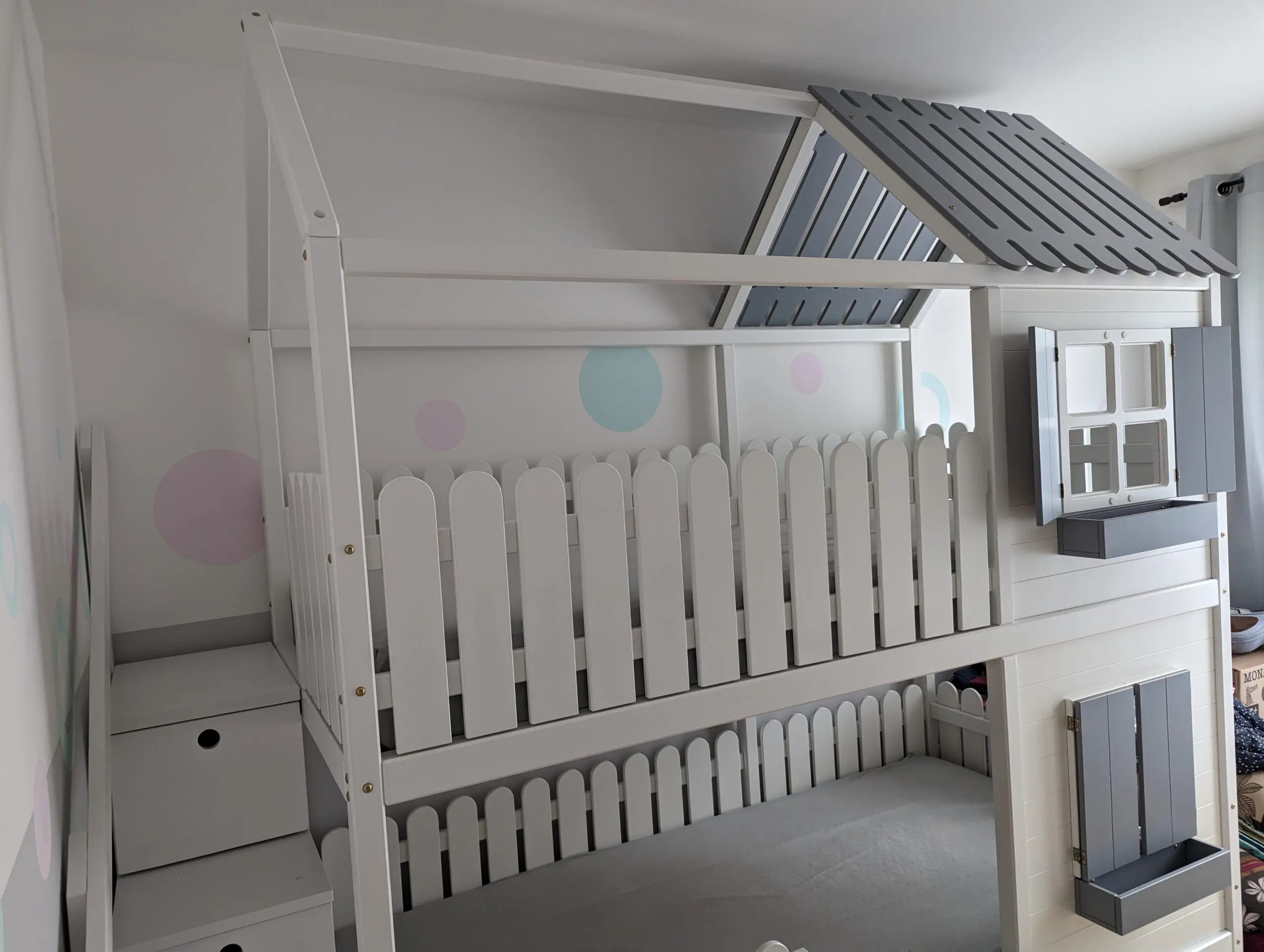 Hausbett, Spielbett LUNA (Leiter,Treppe,Rutsche) - Kubuk Moebel