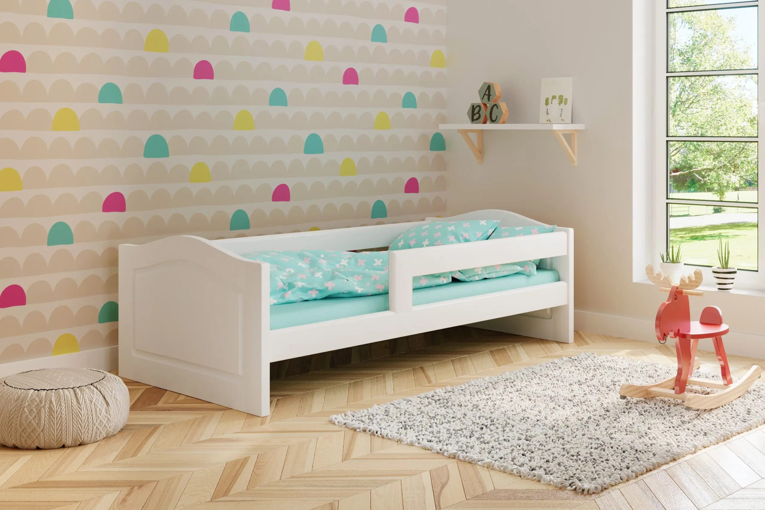 Einzelbett, Ausziehbett, Kinderbett aus massivem Fichtenholz VIKTORIA - Kubuk Moebel