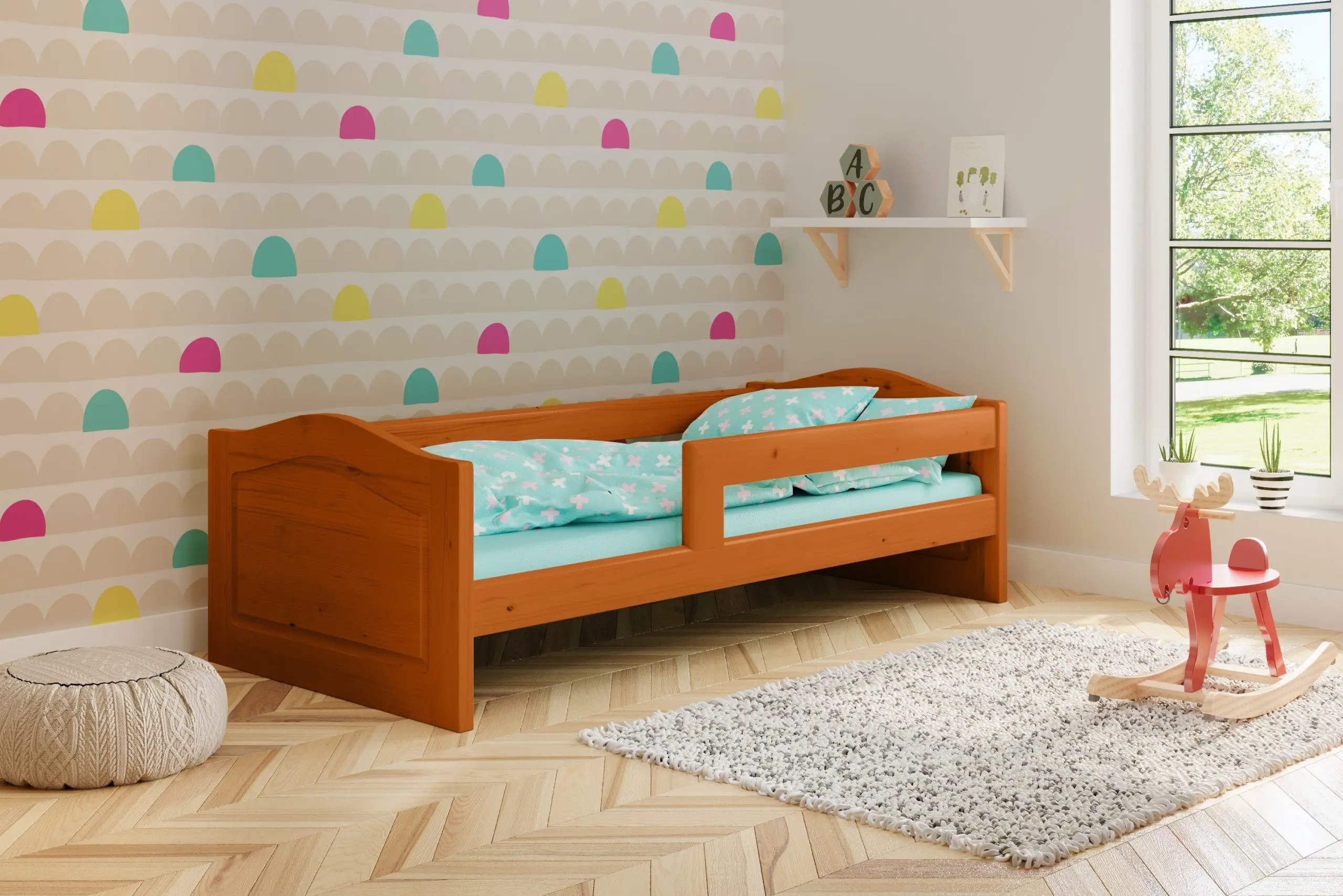 Einzelbett, Ausziehbett, Kinderbett aus massivem Fichtenholz VIKTORIA - Kubuk Moebel