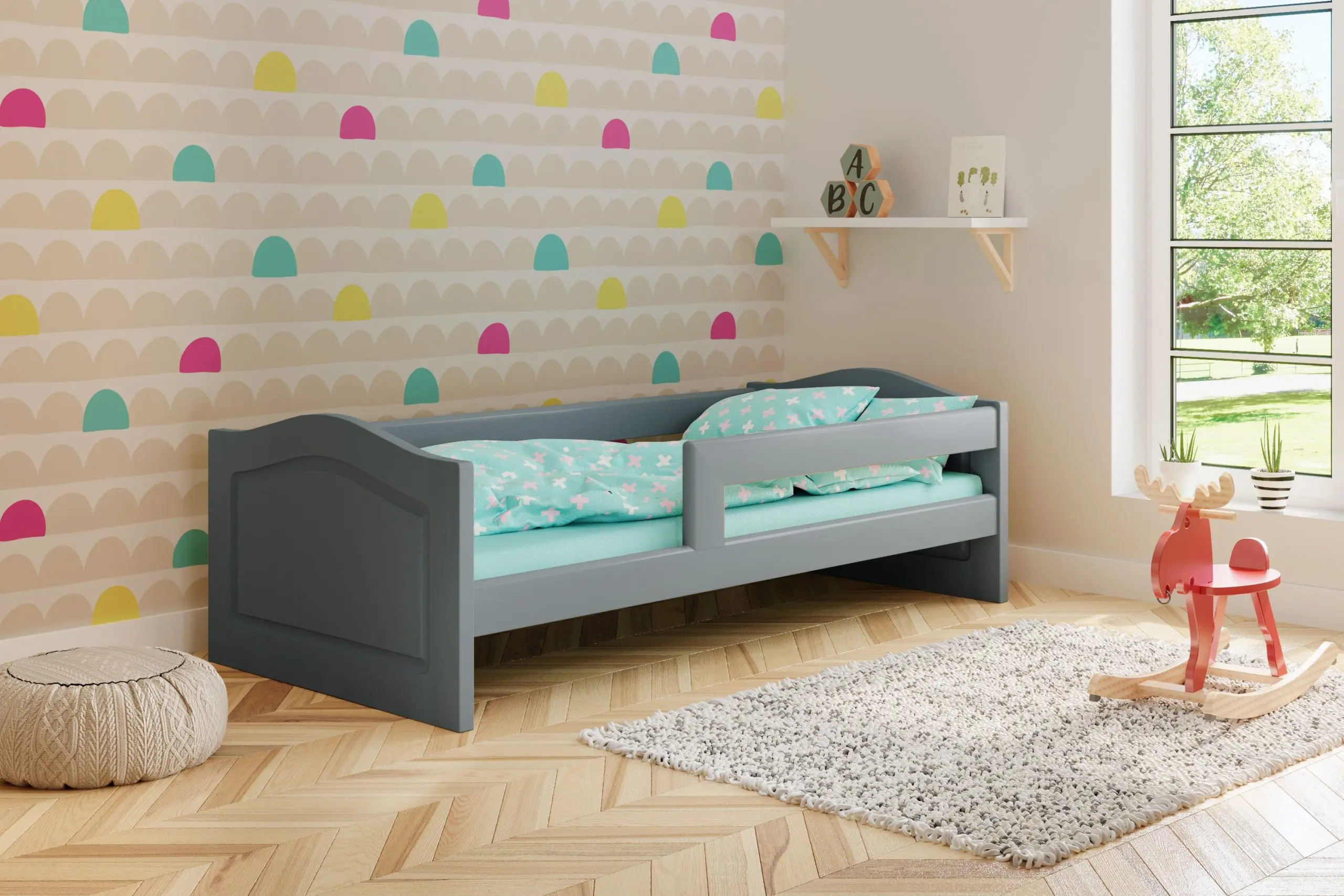 Einzelbett, Ausziehbett, Kinderbett aus massivem Fichtenholz VIKTORIA - Kubuk Moebel