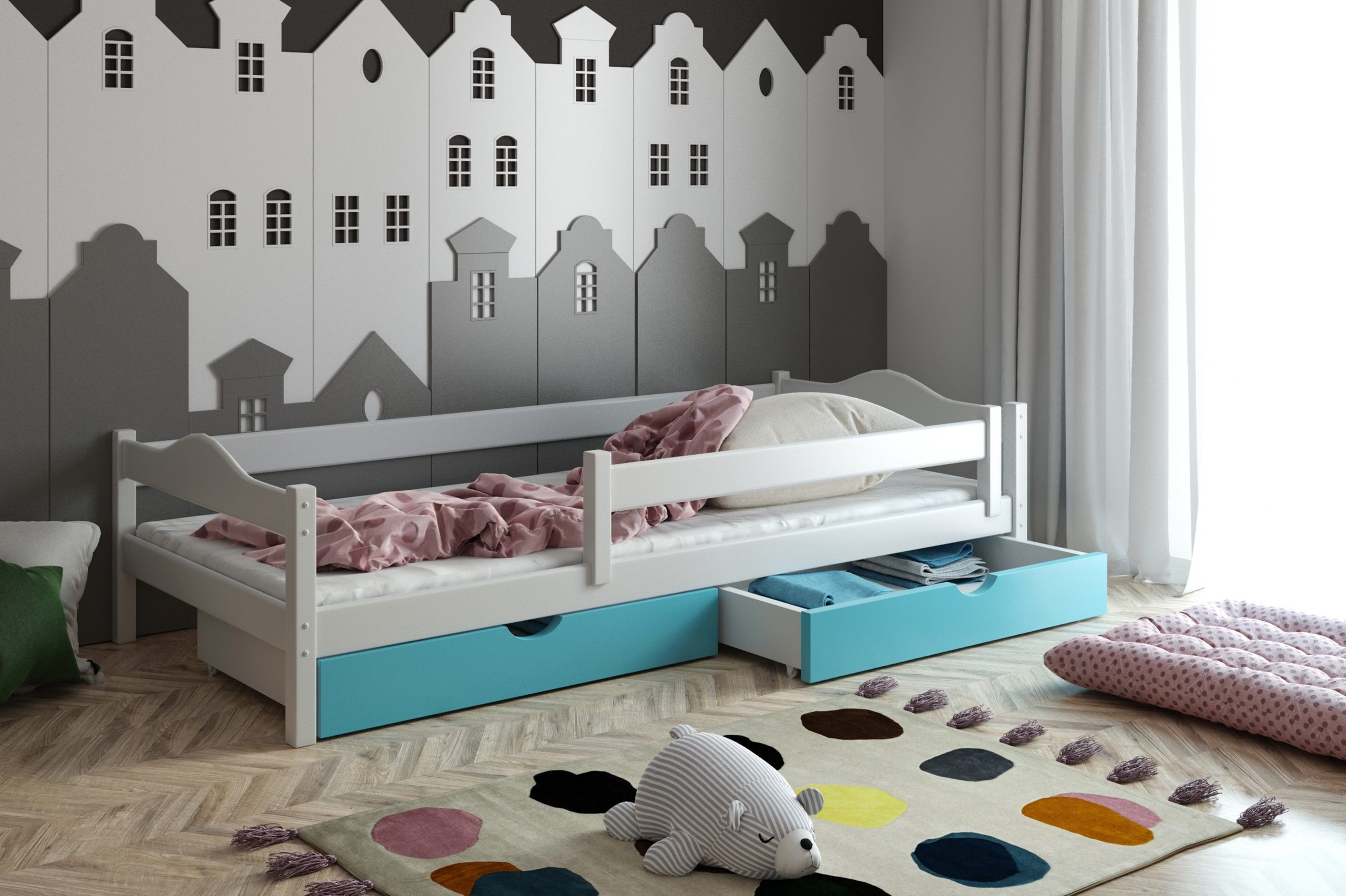 Ausziehbett, Kinderbett, Doppelbett ANDY - Kubuk Moebel