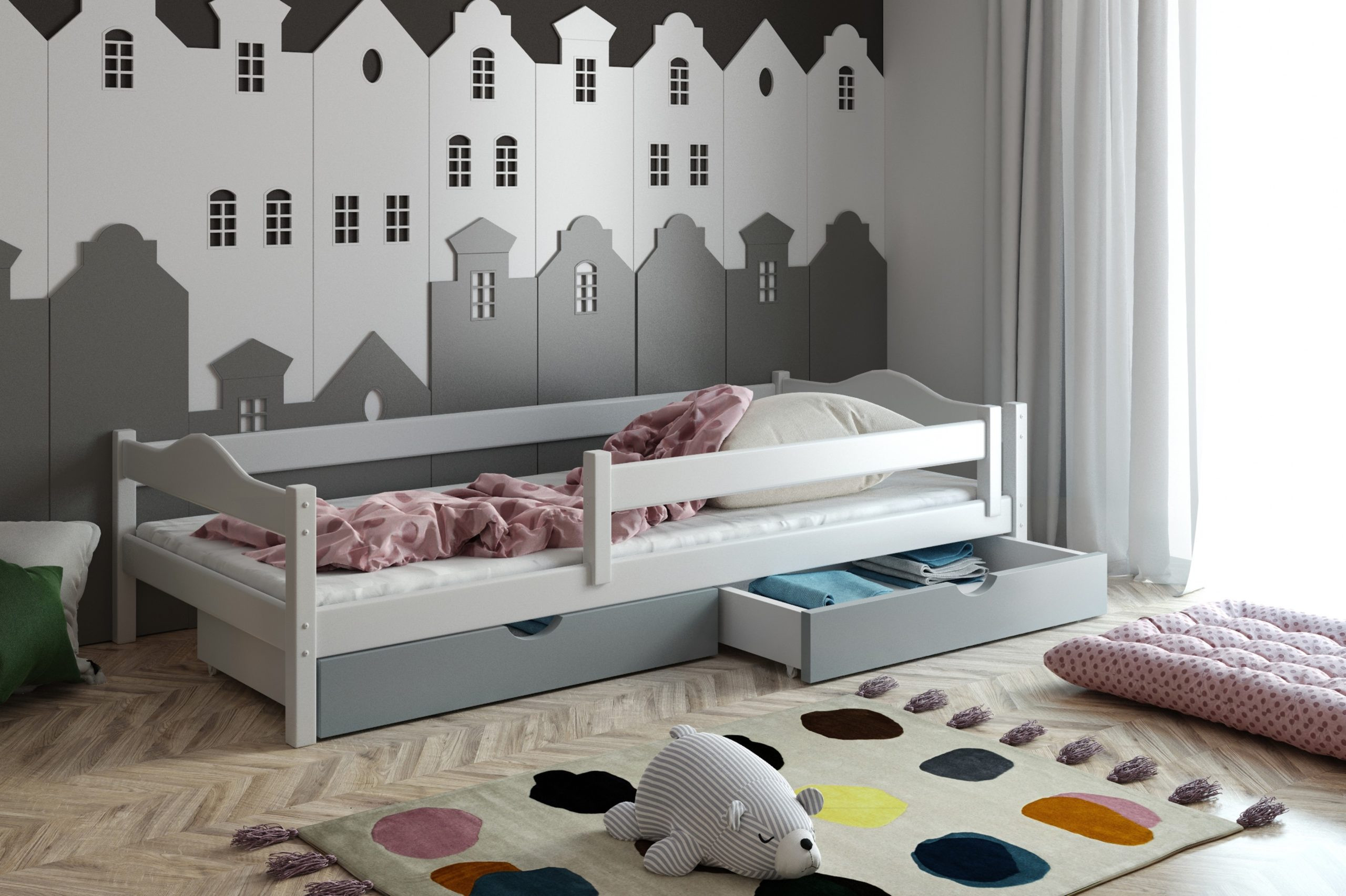 Ausziehbett, Kinderbett, Doppelbett ANDY - Kubuk Moebel