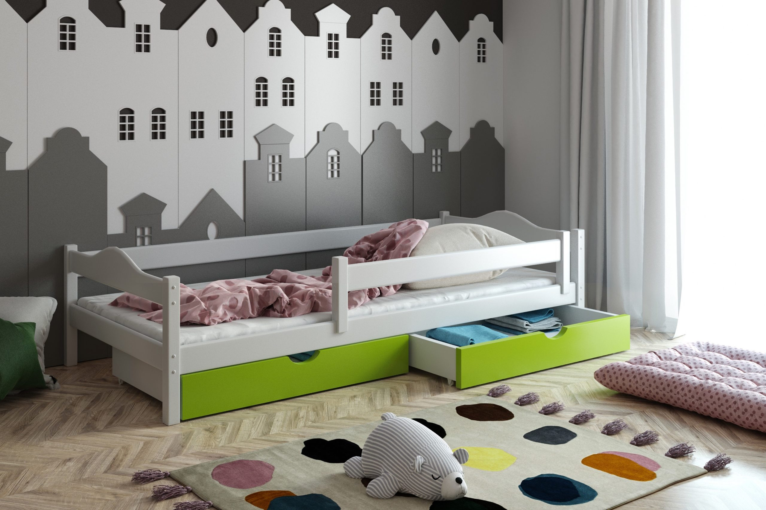 Ausziehbett, Kinderbett, Doppelbett ANDY - Kubuk Moebel