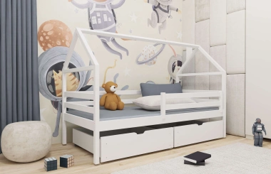 Einzelbett, Kinderbett, Hausbett ARON