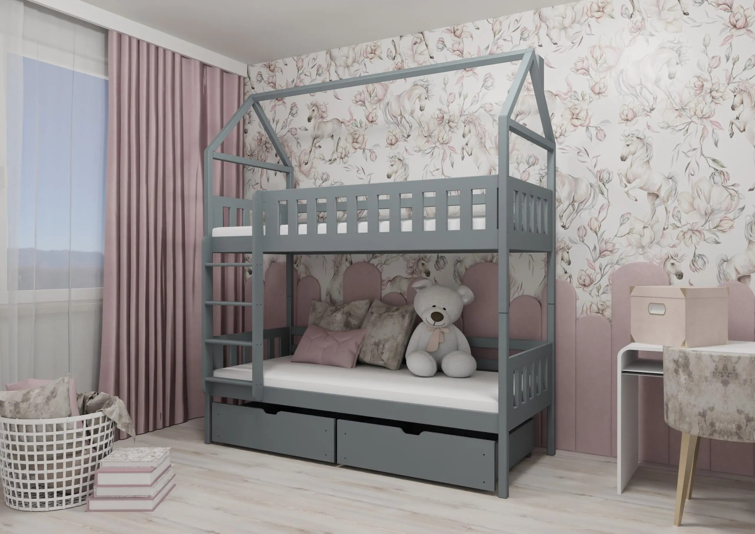 Etagenbett, Kinderbett, Hausbett GAJA - Kubuk Moebel