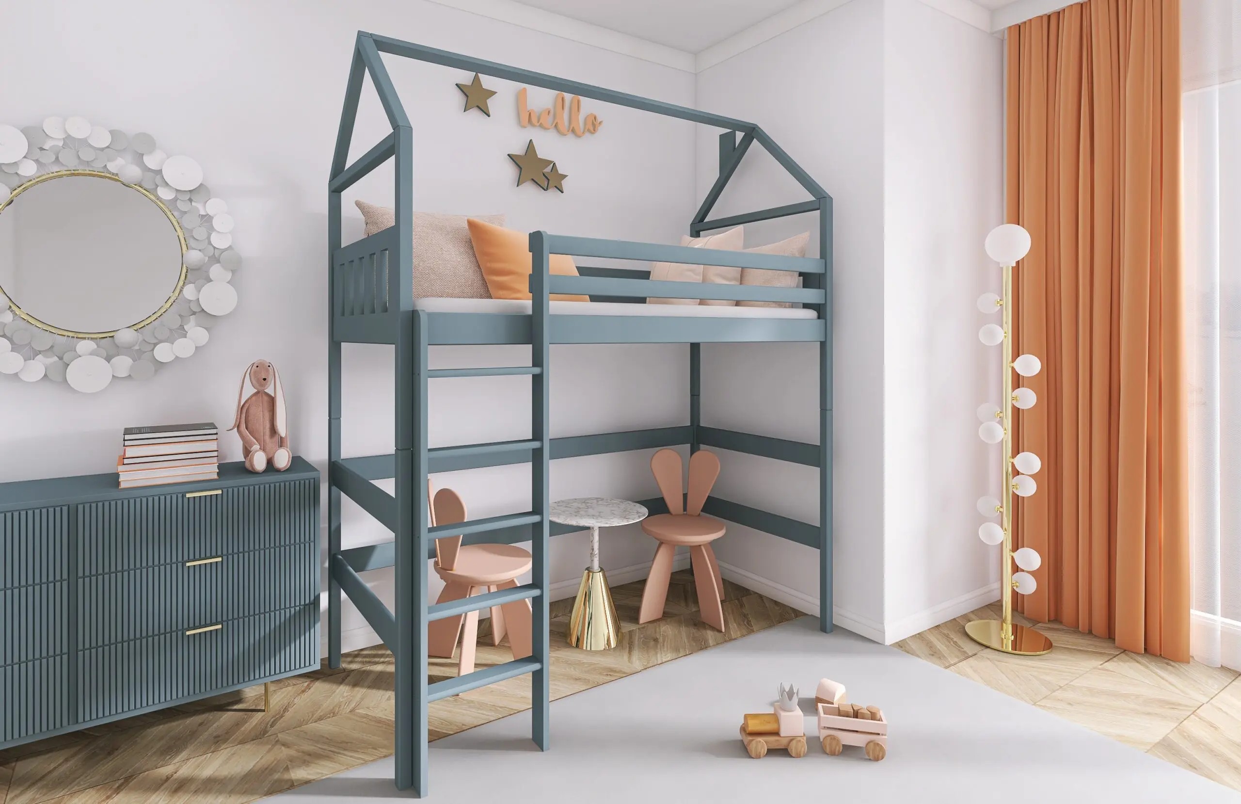 Kinderbett, Hausbett GLORIA - Kubuk Moebel