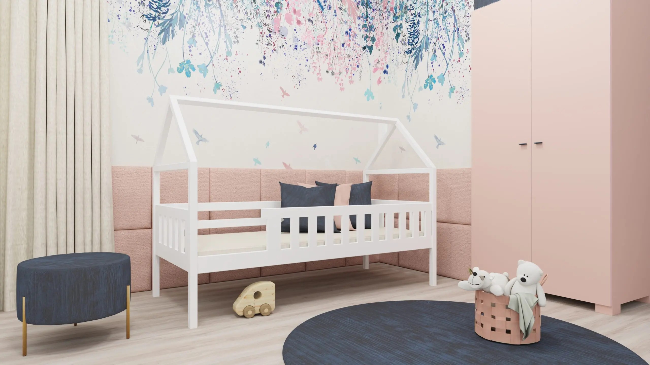 Hochbett, Kinderbett, Hausbett OTI - Kubuk Moebel