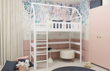 Hochbett, Kinderbett, Hausbett OTI