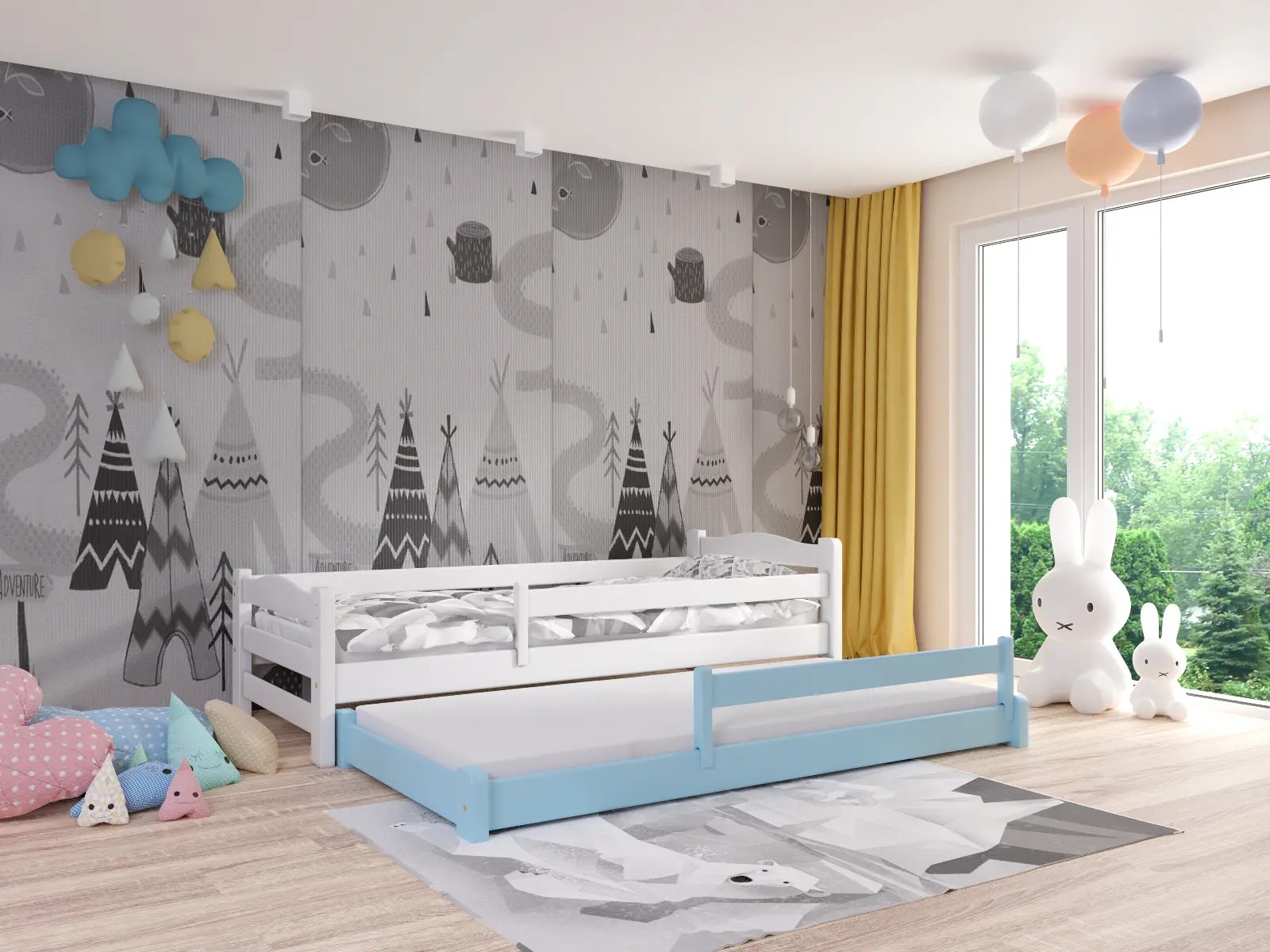Ausziehbett, Kinderbett, Doppelbett DUOMI PLUS - Kubuk Moebel