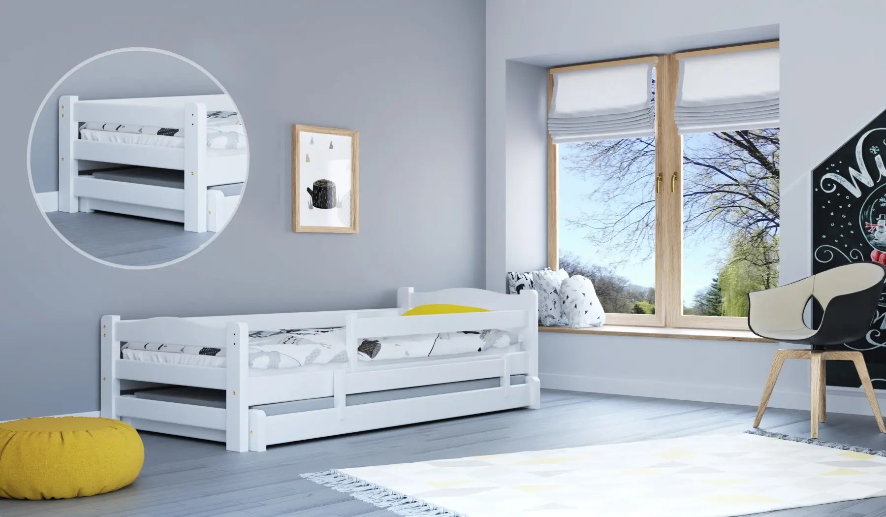 Ausziehbett, Kinderbett, Doppelbett DUOMI PLUS - Kubuk Moebel