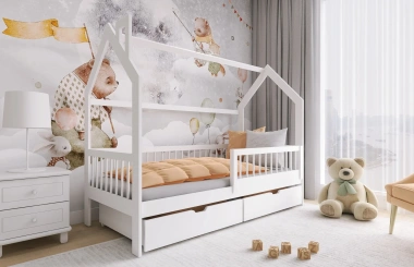 Hausbett, Kinderbett, Einzelbett OSKAR