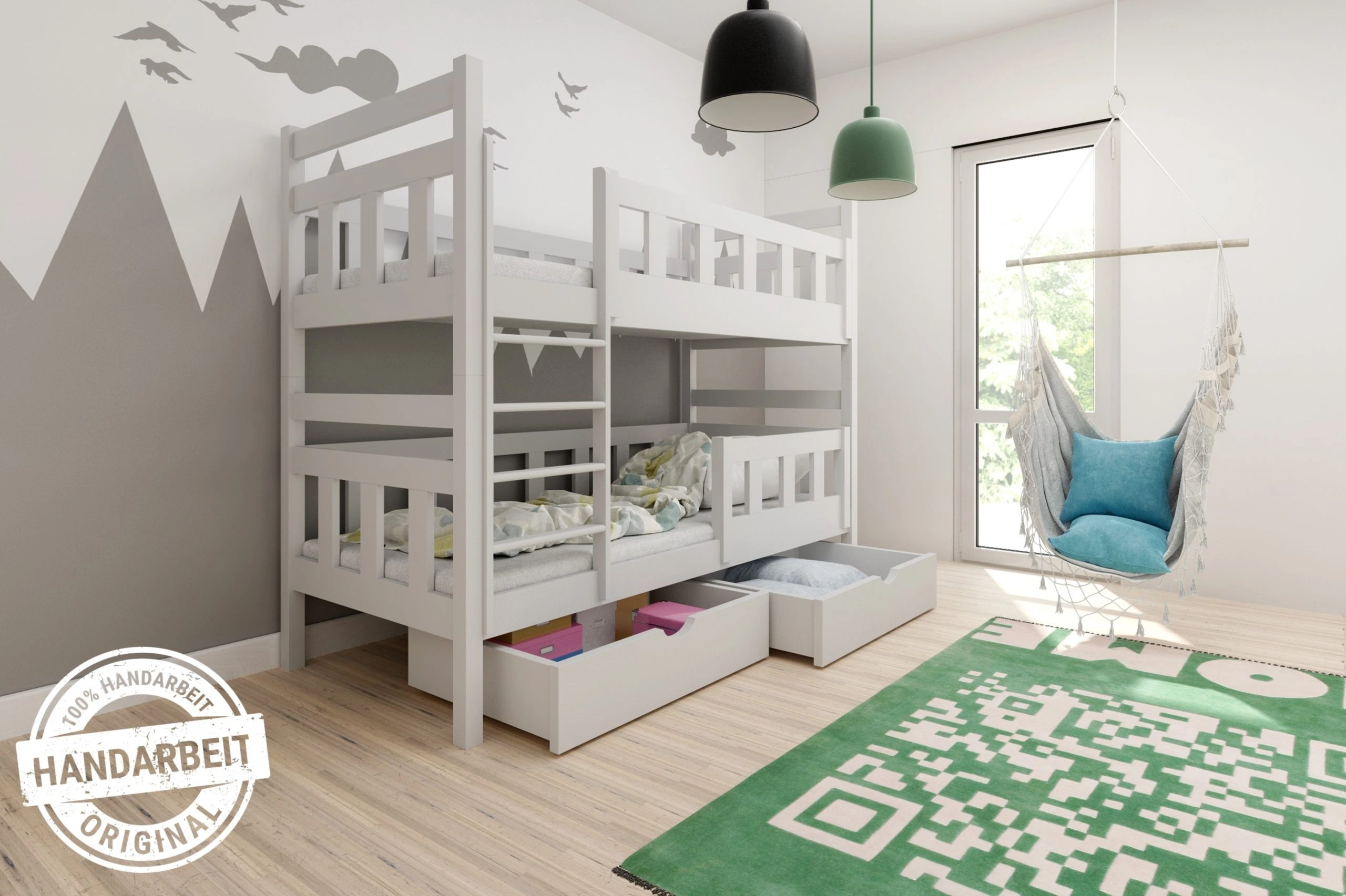 Etagenbett, Spielbett MARCEL für 2 oder 3 Personen