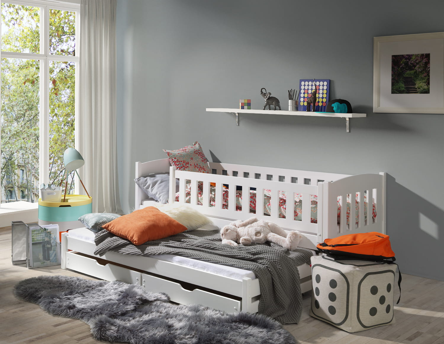 Ausziehbett, Kinderbett, Doppelbett AMELA - Kubuk Moebel