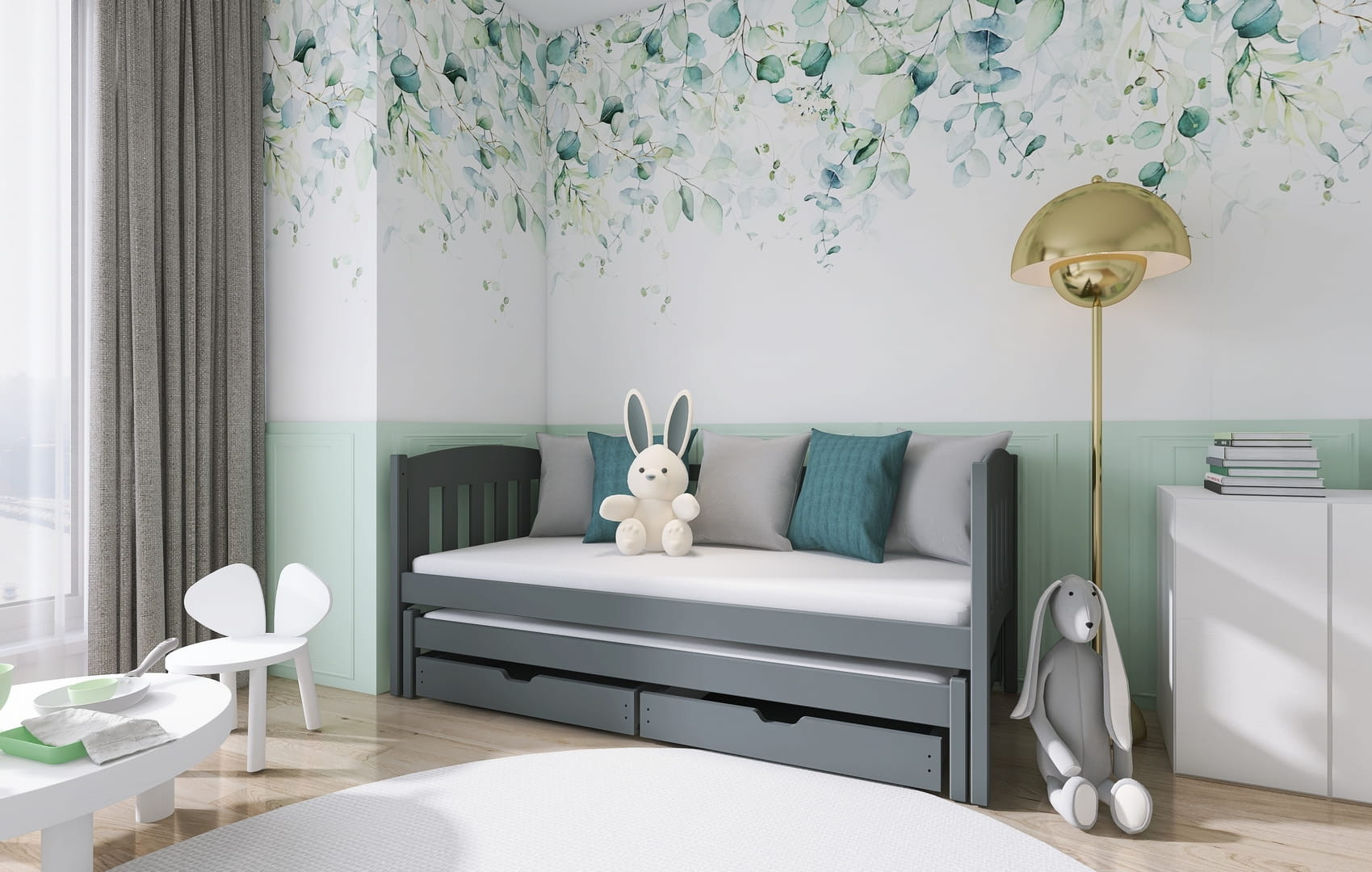 Ausziehbett, Kinderbett, Doppelbett AMELA - Kubuk Moebel