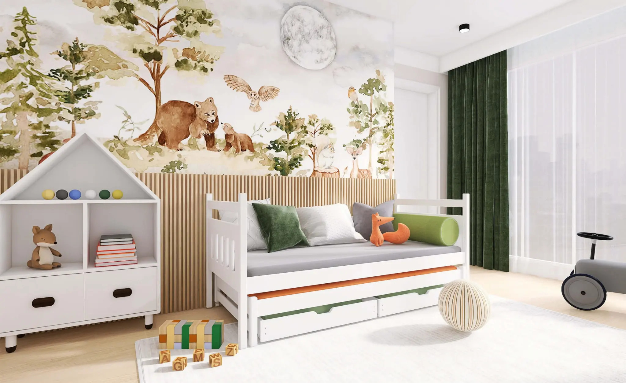 Ausziehbett, Kinderbett, Doppelbett DANIEL - Kubuk Moebel