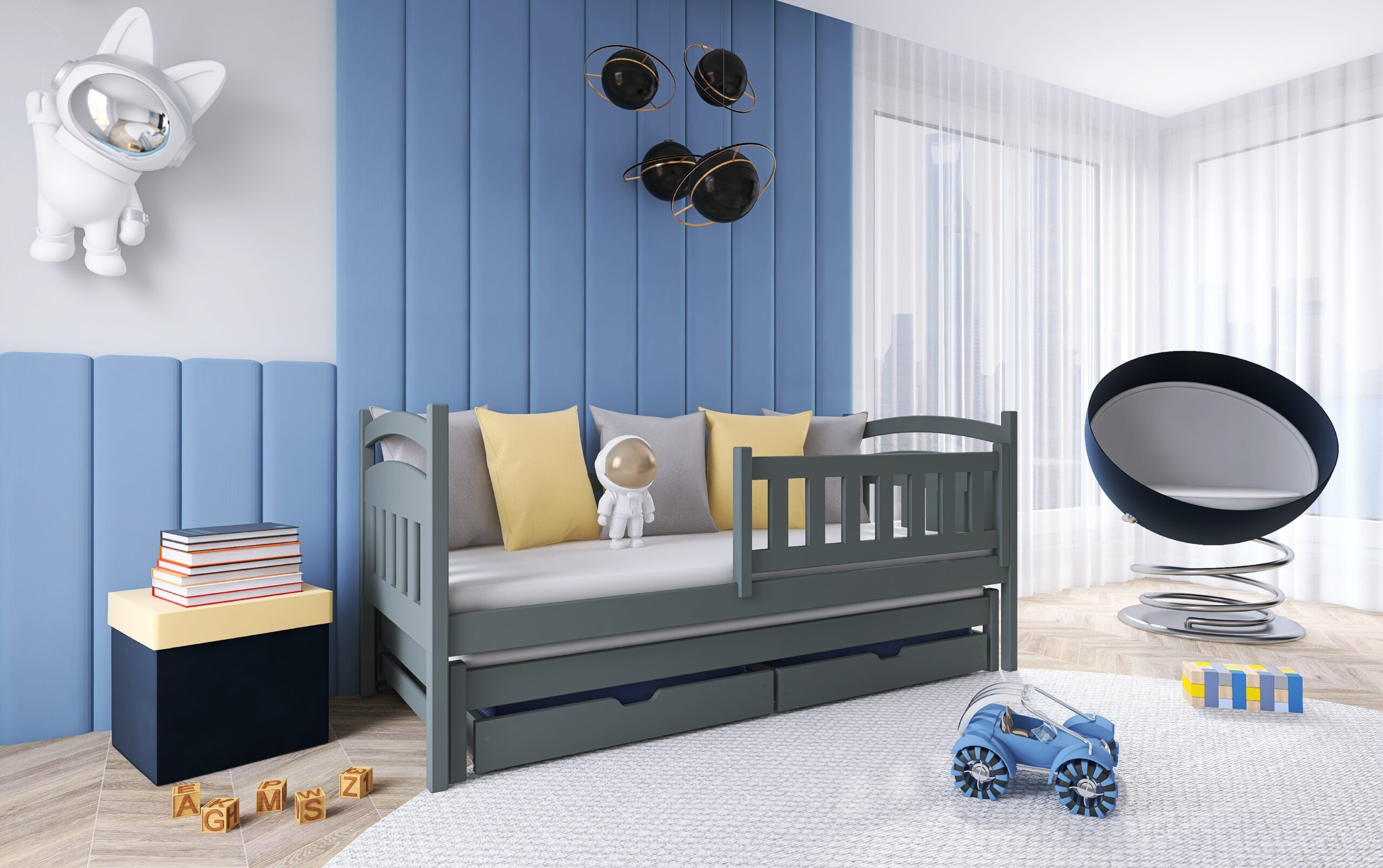Ausziehbett, Kinderbett, Doppelbett GALAXY - Kubuk Moebel