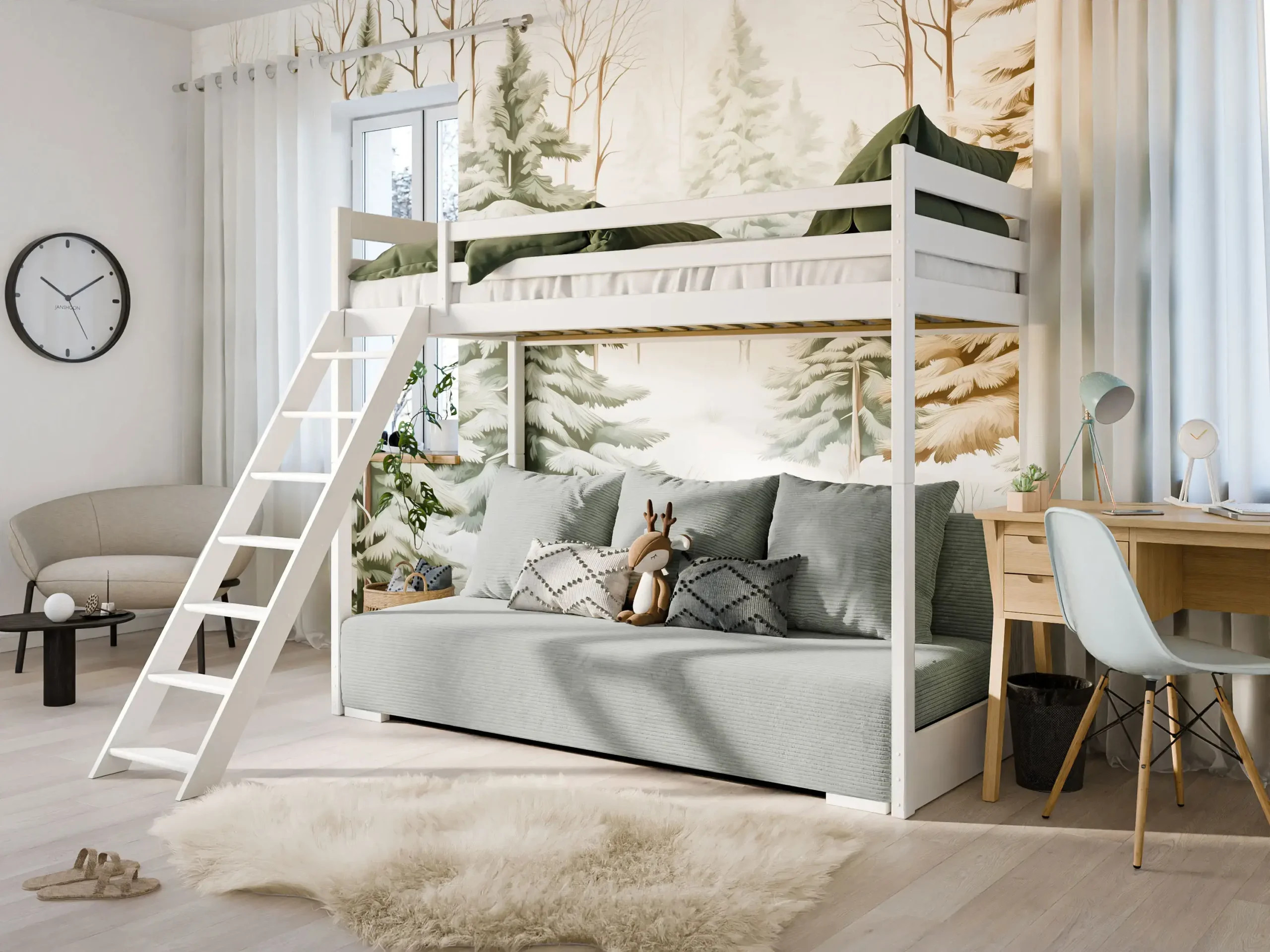 Hochbett, Kinderbett mit Schlafsofa SOFINO - Kubuk Moebel