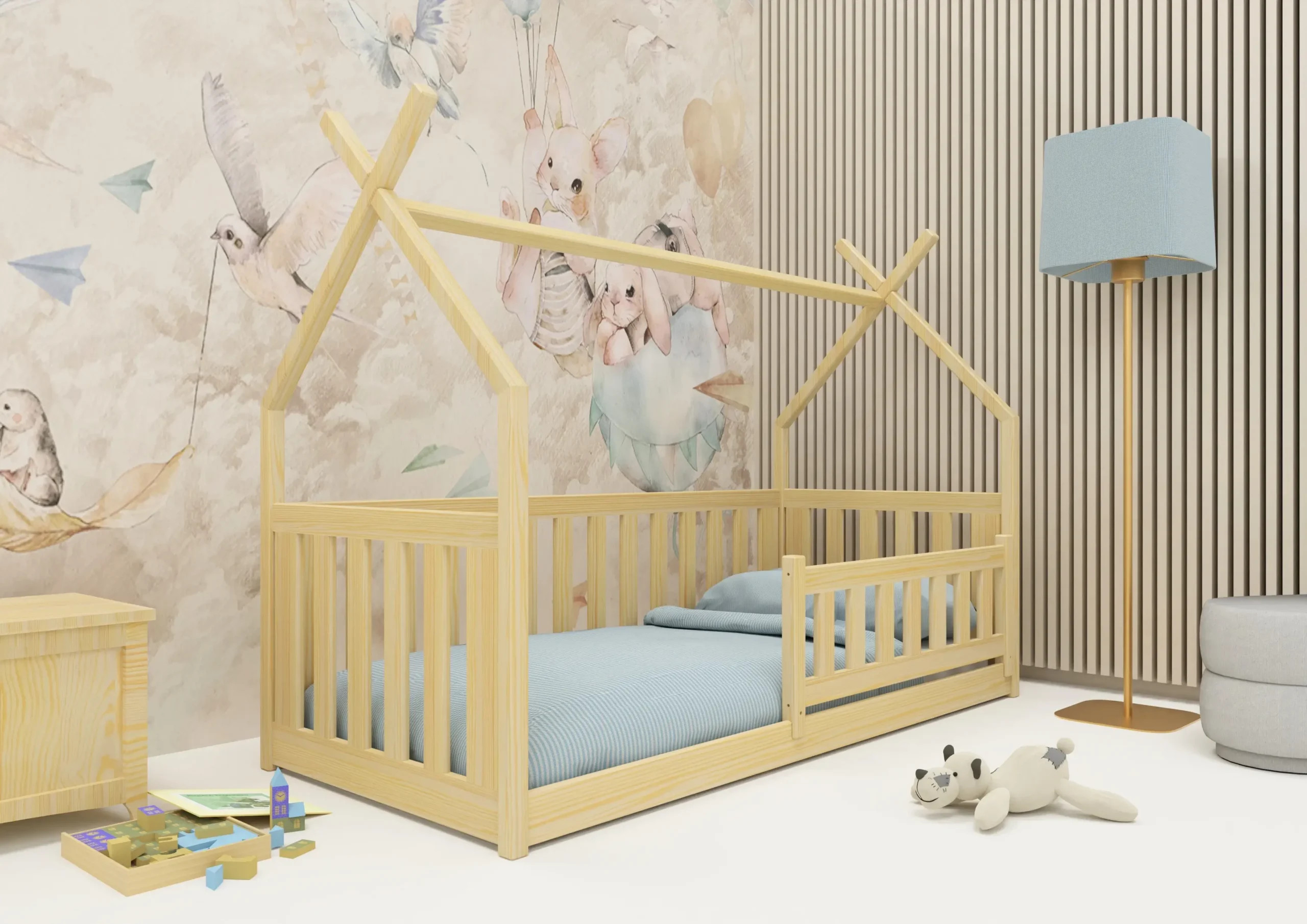 Hausbett, Kinderbett, Einzelbett BODO - Kubuk Moebel