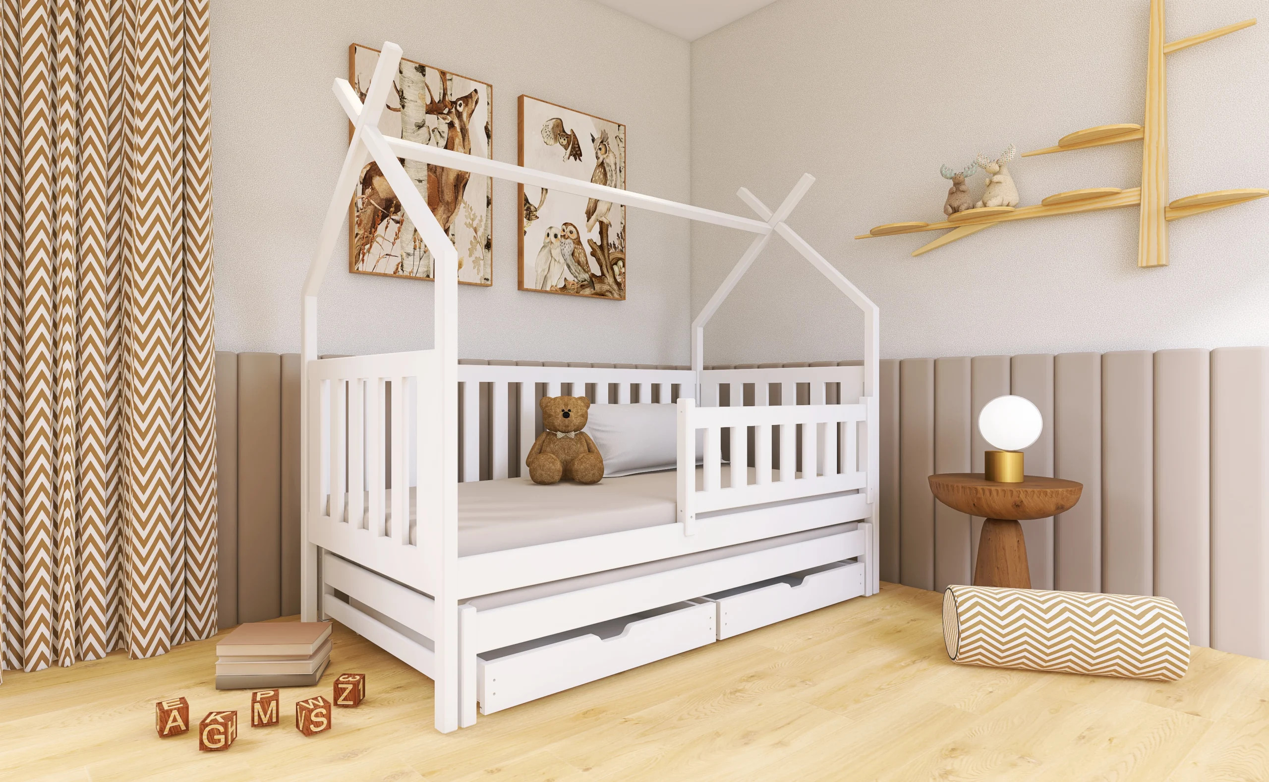 Hausbett, Ausziehbett, Kinderbett TYTUS - Kubuk Moebel