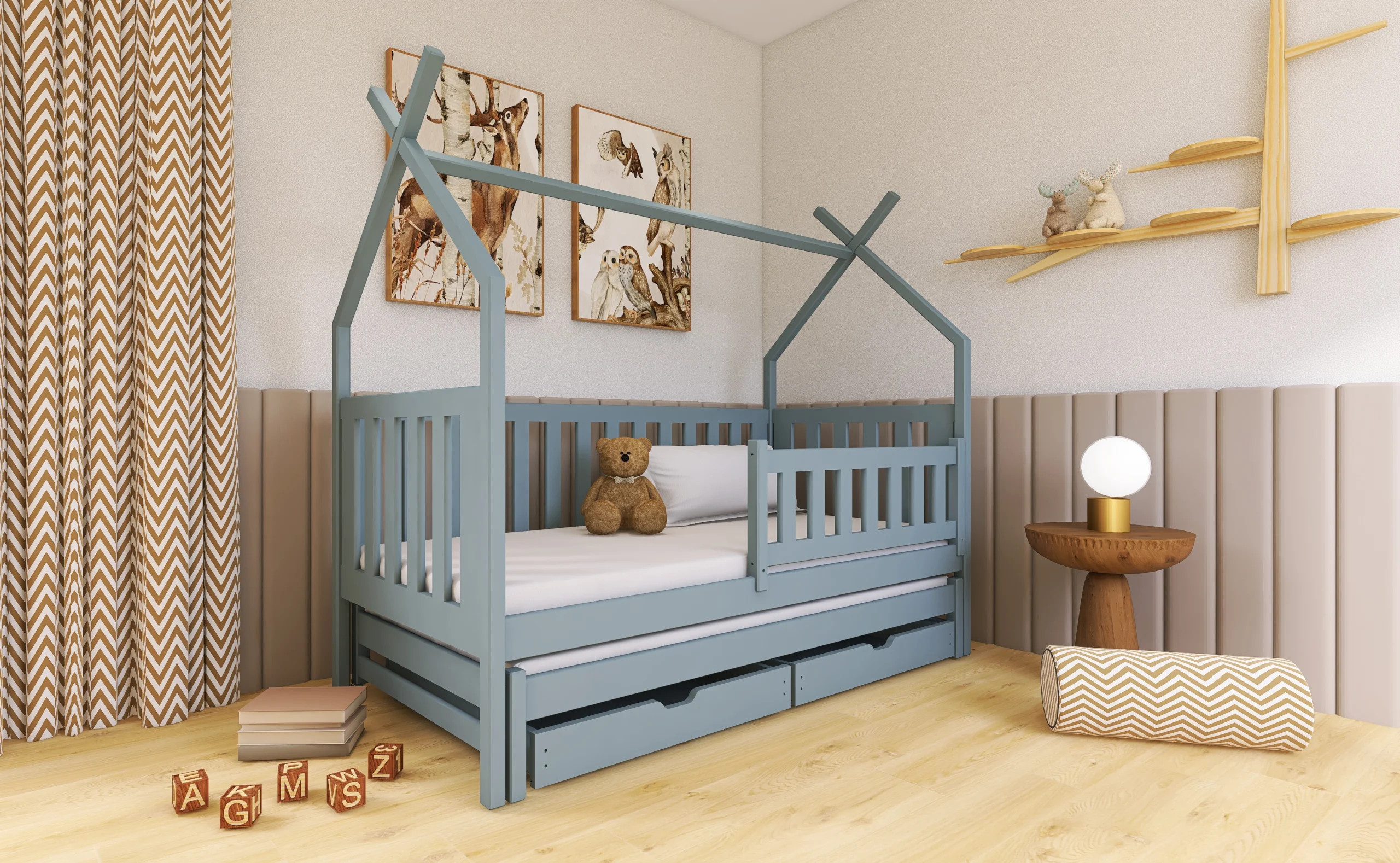 Hausbett, Ausziehbett, Kinderbett TYTUS - Kubuk Moebel