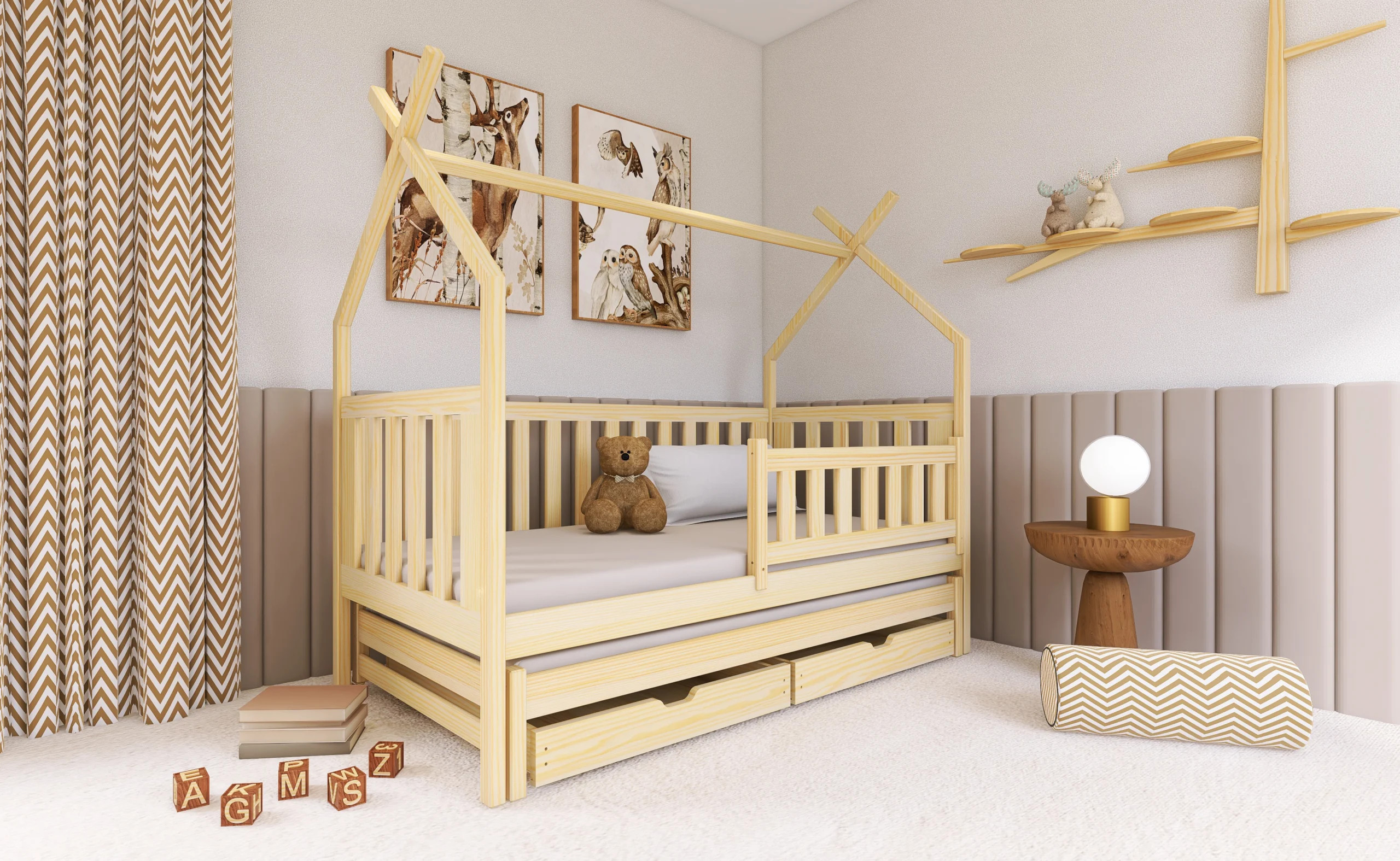 Hausbett, Ausziehbett, Kinderbett TYTUS - Kubuk Moebel
