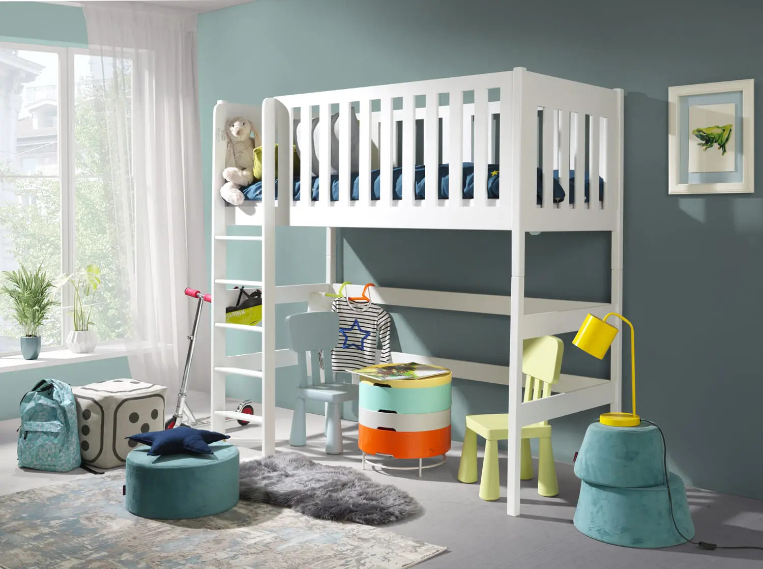 Hochbett, Kinderbett LARA - Kubuk Moebel