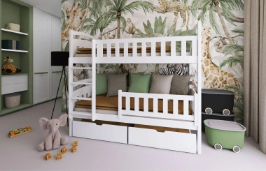 Etagenbett, Kinderbett IGNAS mit Schubladen