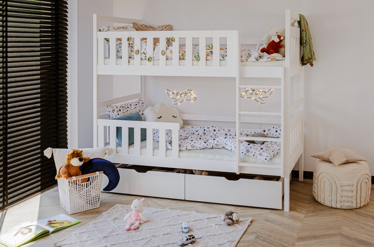 Etagenbett, Kinderbett MONIKA mit Schubladen - Kubuk Moebel