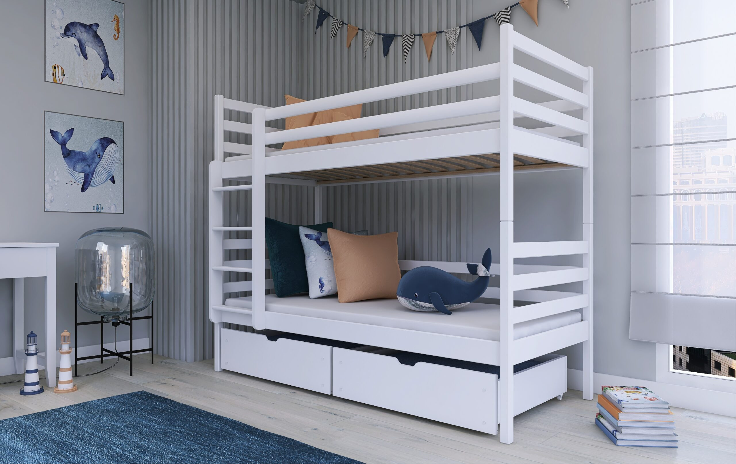 Etagenbett, Kinderbett NEMO mit Schubladen - Kubuk Moebel