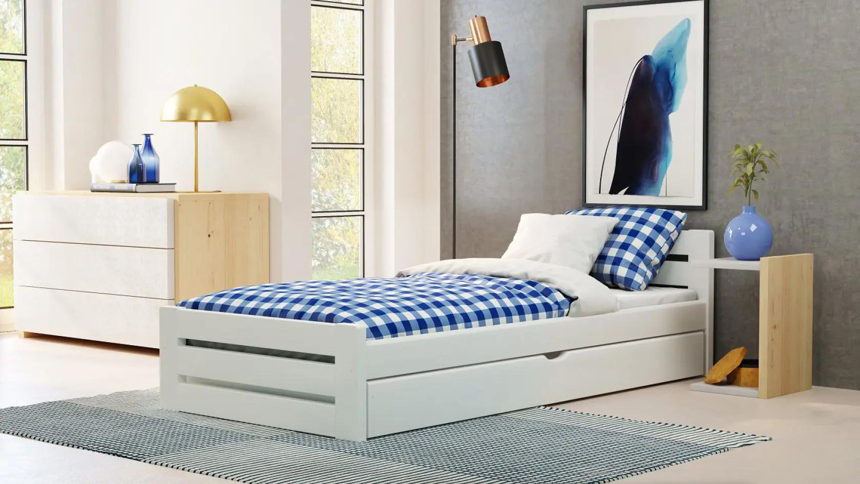 Einzelbett, Ausziehbett, Kinderbett aus massivem Fichtenholz DREAM - Kubuk Moebel