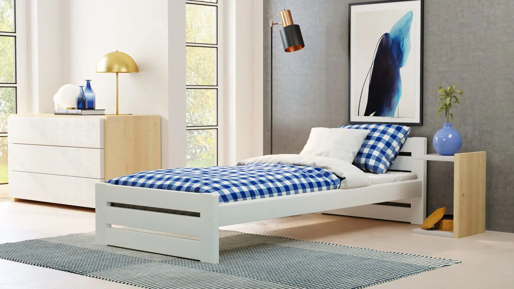 Einzelbett, Ausziehbett, Kinderbett aus massivem Fichtenholz DREAM - Kubuk Moebel