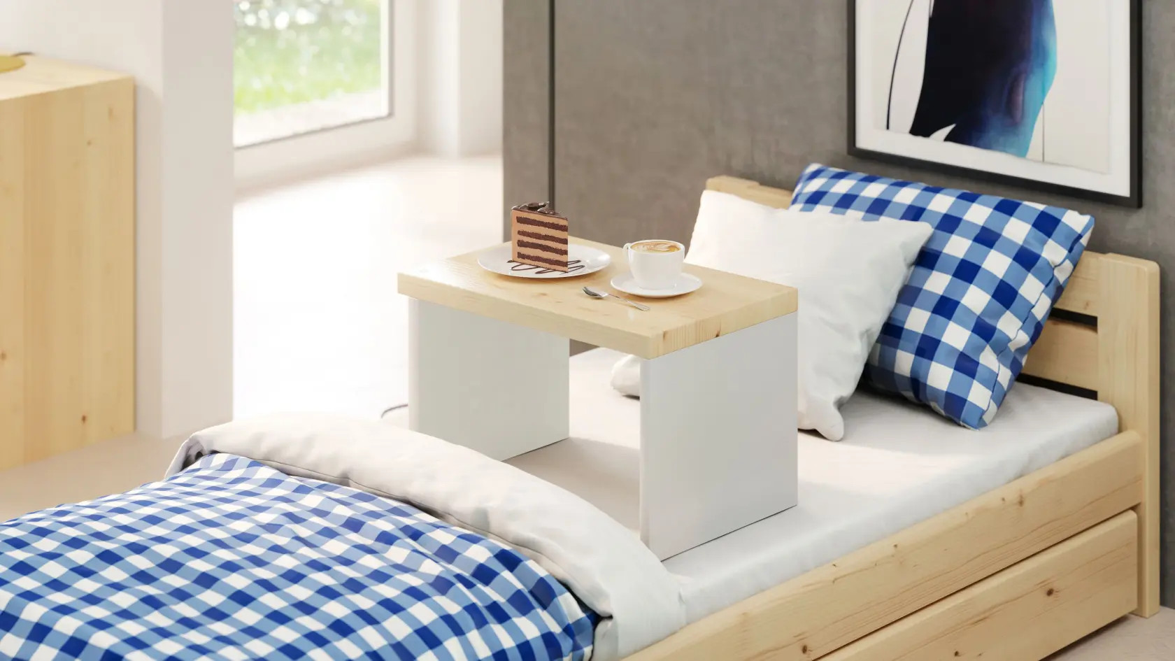 Einzelbett, Ausziehbett, Kinderbett aus massivem Fichtenholz DREAM - Kubuk Moebel