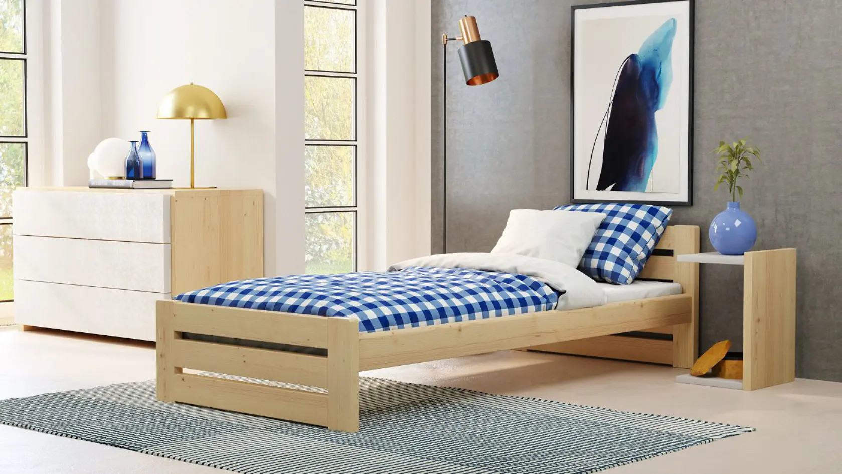 Einzelbett, Ausziehbett, Kinderbett aus massivem Fichtenholz DREAM - Kubuk Moebel