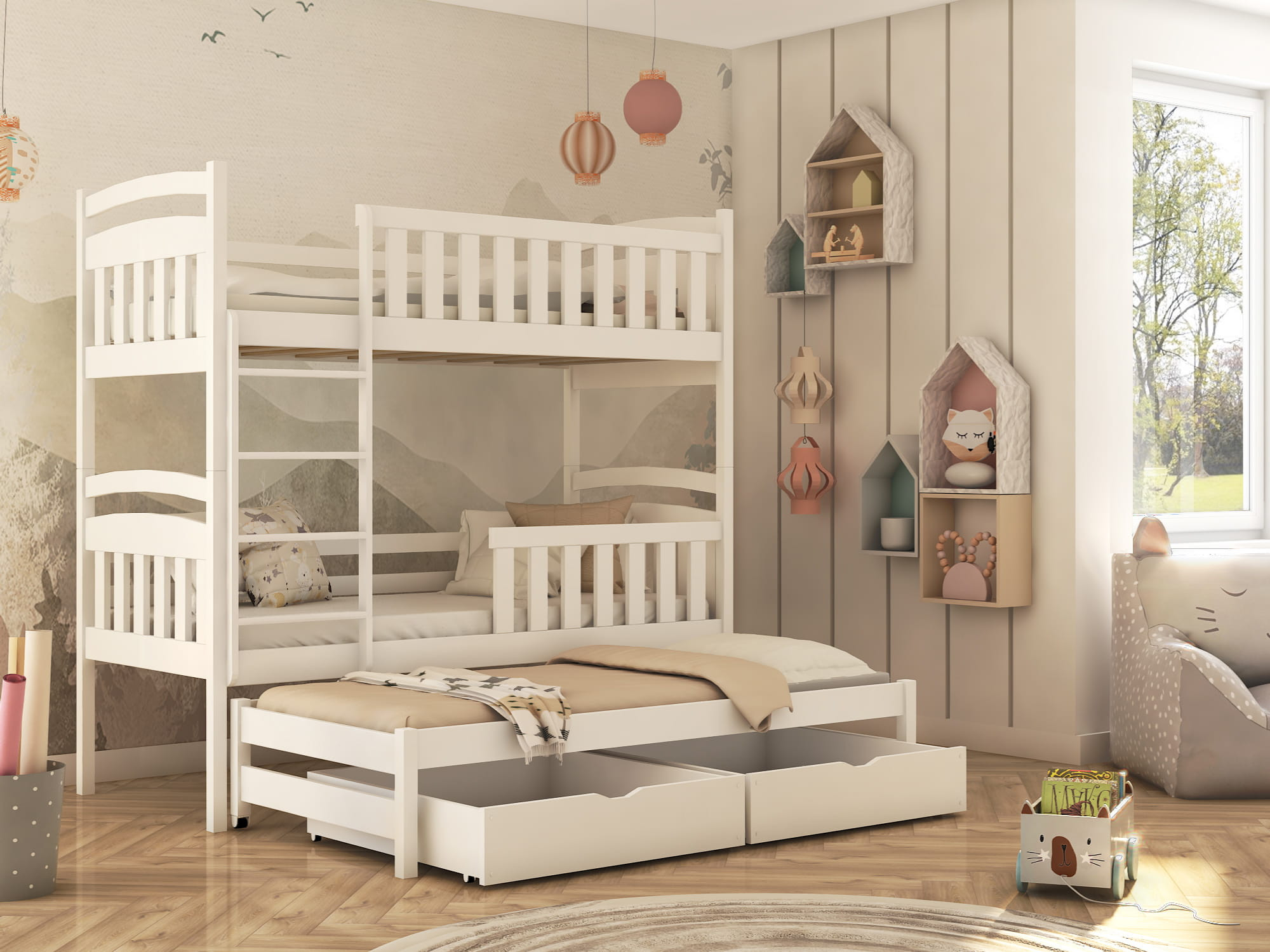 Etagenbett, Kinderbett VIKI - Kubuk Moebel