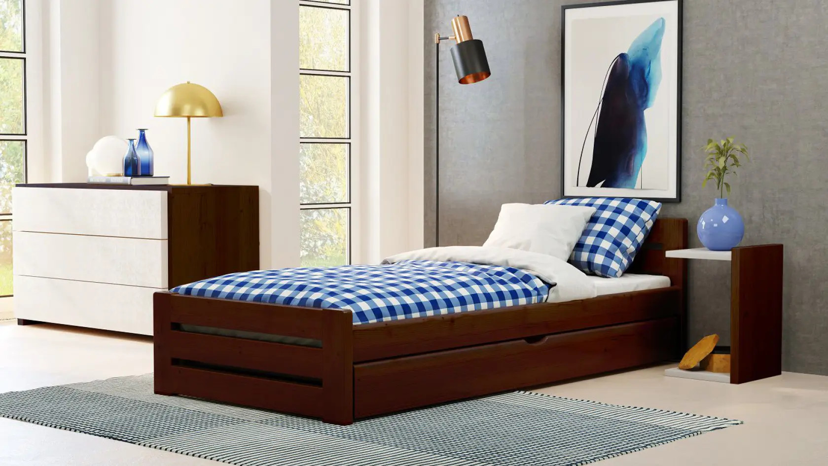 Einzelbett, Ausziehbett, Kinderbett aus massivem Fichtenholz DREAM - Kubuk Moebel