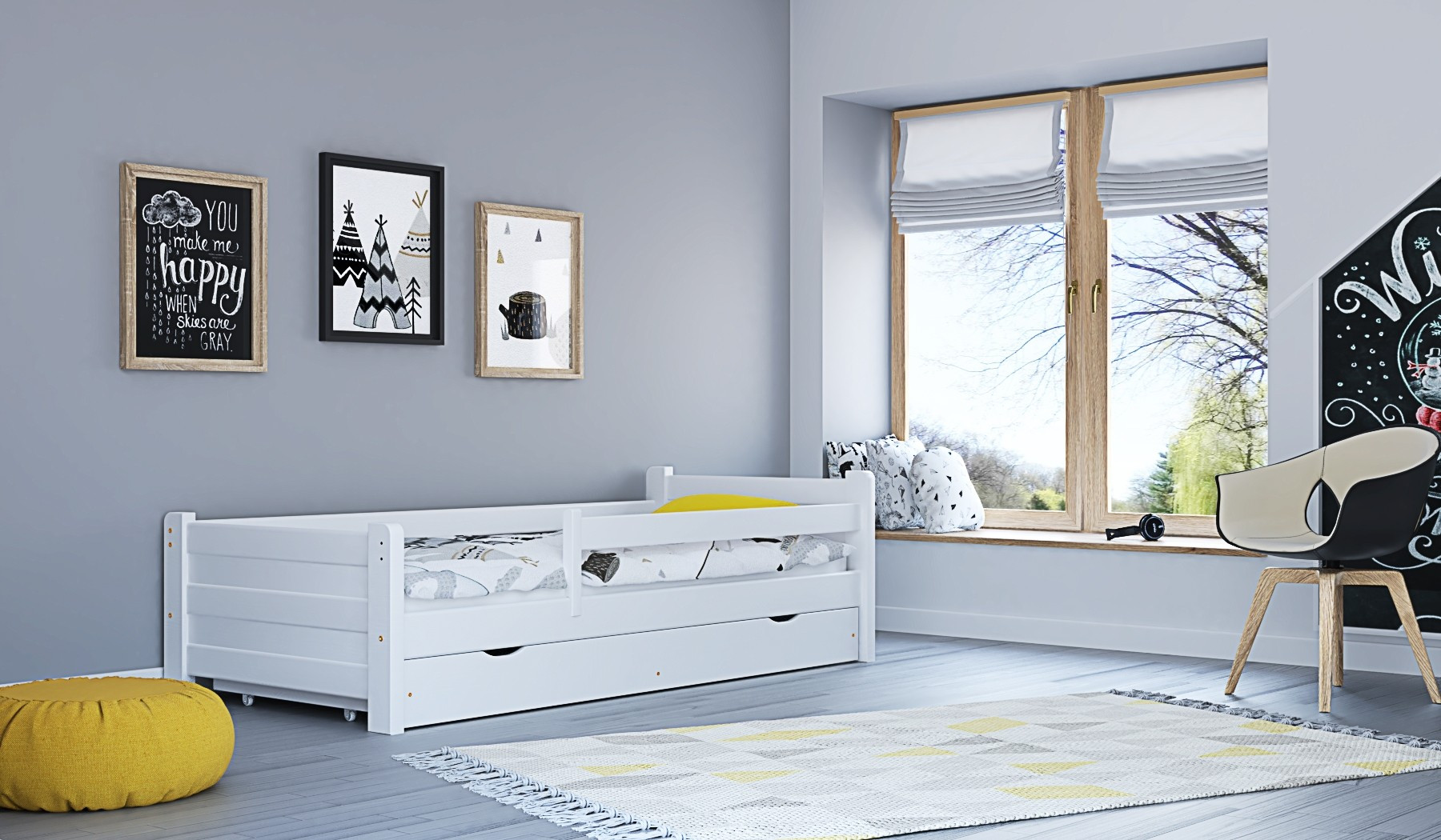 Einzelbett, Kinderbett MAXI - Kubuk Moebel