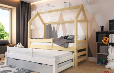 Hausbett, Ausziehbett, Kinderbett DUOMI PLUS HAUSE