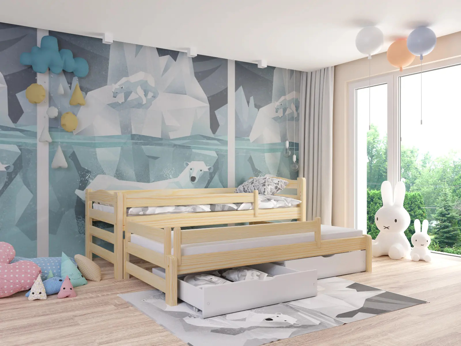 Ausziehbett, Kinderbett, Doppelbett DUOMI PLUS - Kubuk Moebel