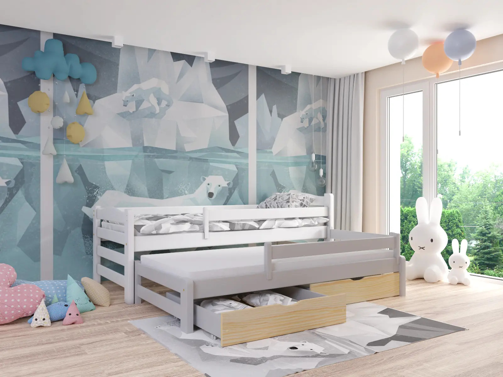 Ausziehbett, Kinderbett, Doppelbett DUOMI PLUS - Kubuk Moebel