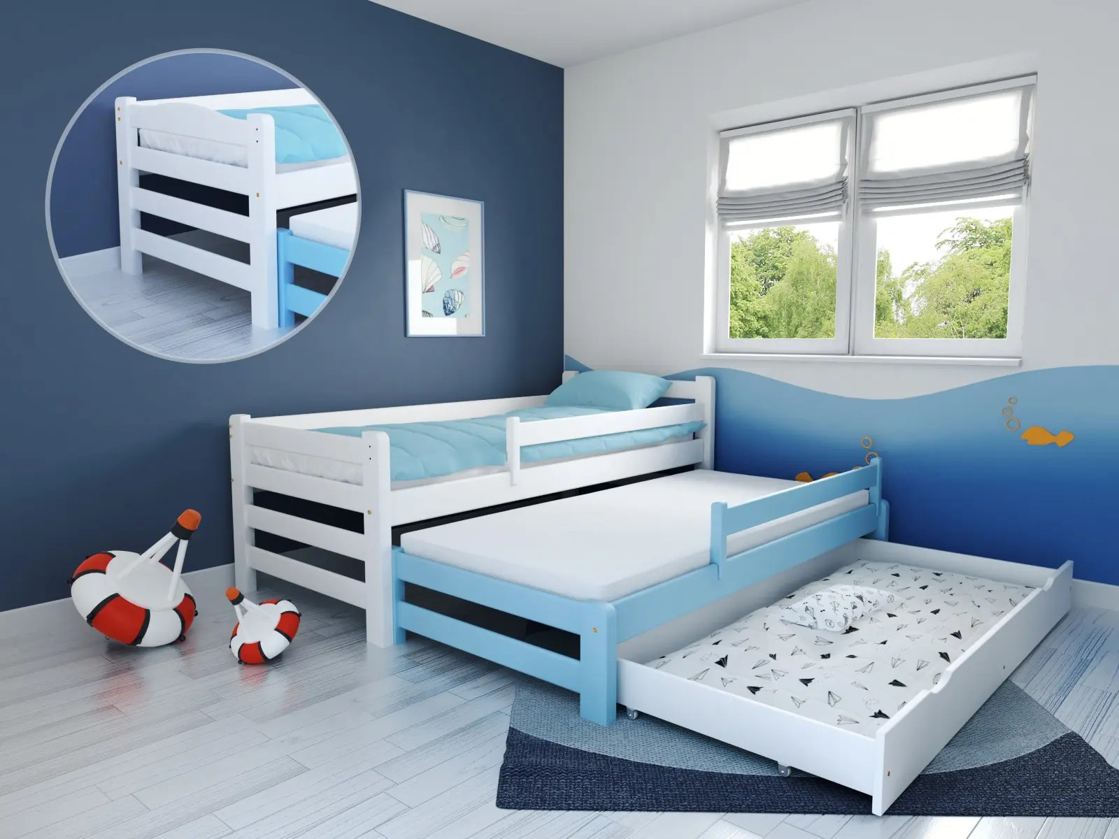Ausziehbett, Kinderbett, Doppelbett DUOMI PLUS - Kubuk Moebel